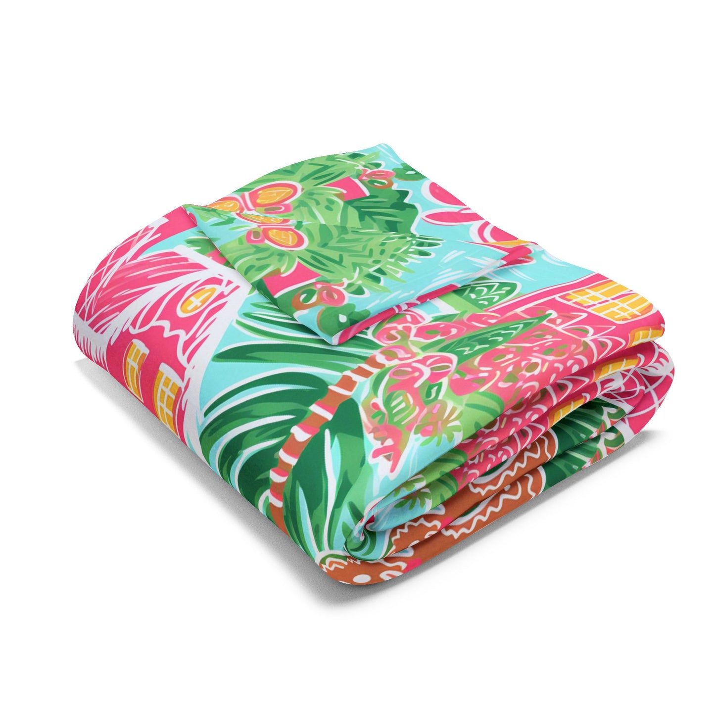 Tropical Gingerbread Paradise Blanket