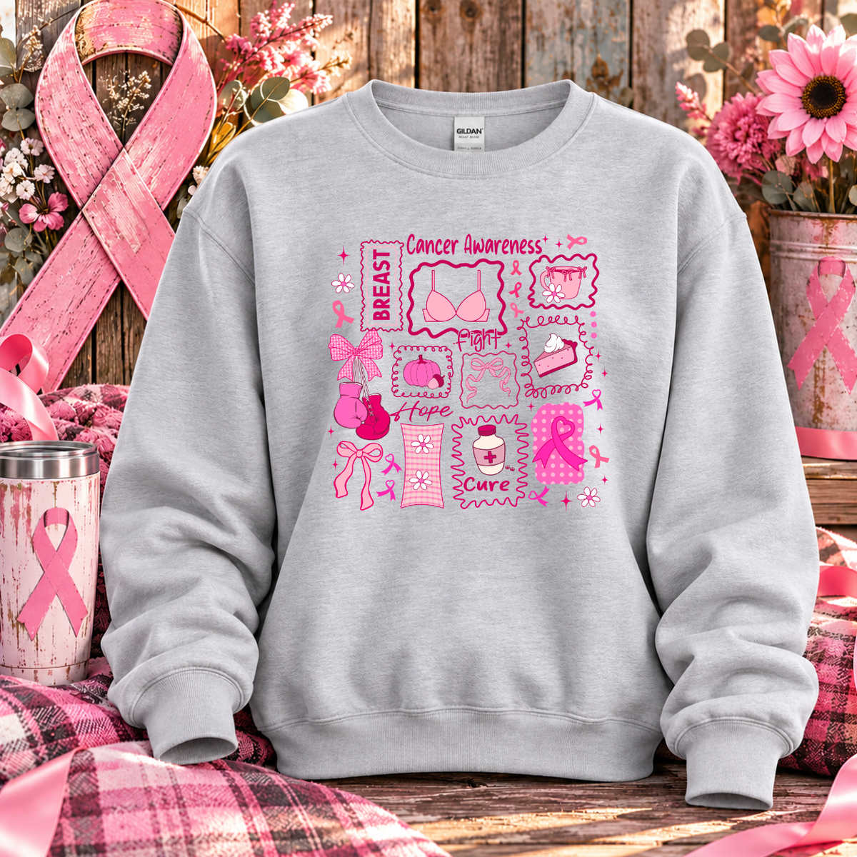 Breast Cancer Awareness Collage T-Shirt & Sweatshirt