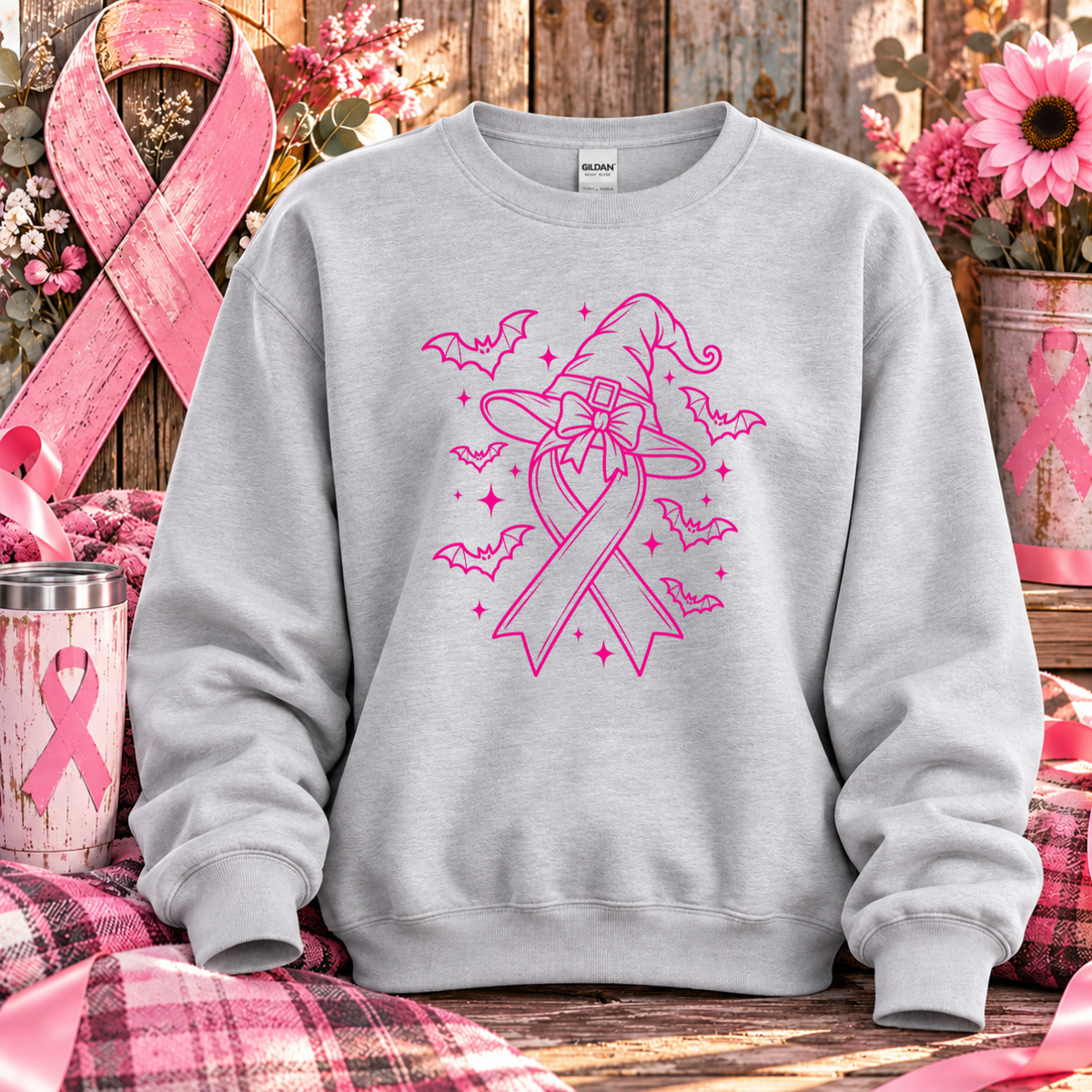 Pink Witch Breast Cancer Awareness T-Shirt & Sweatshirt