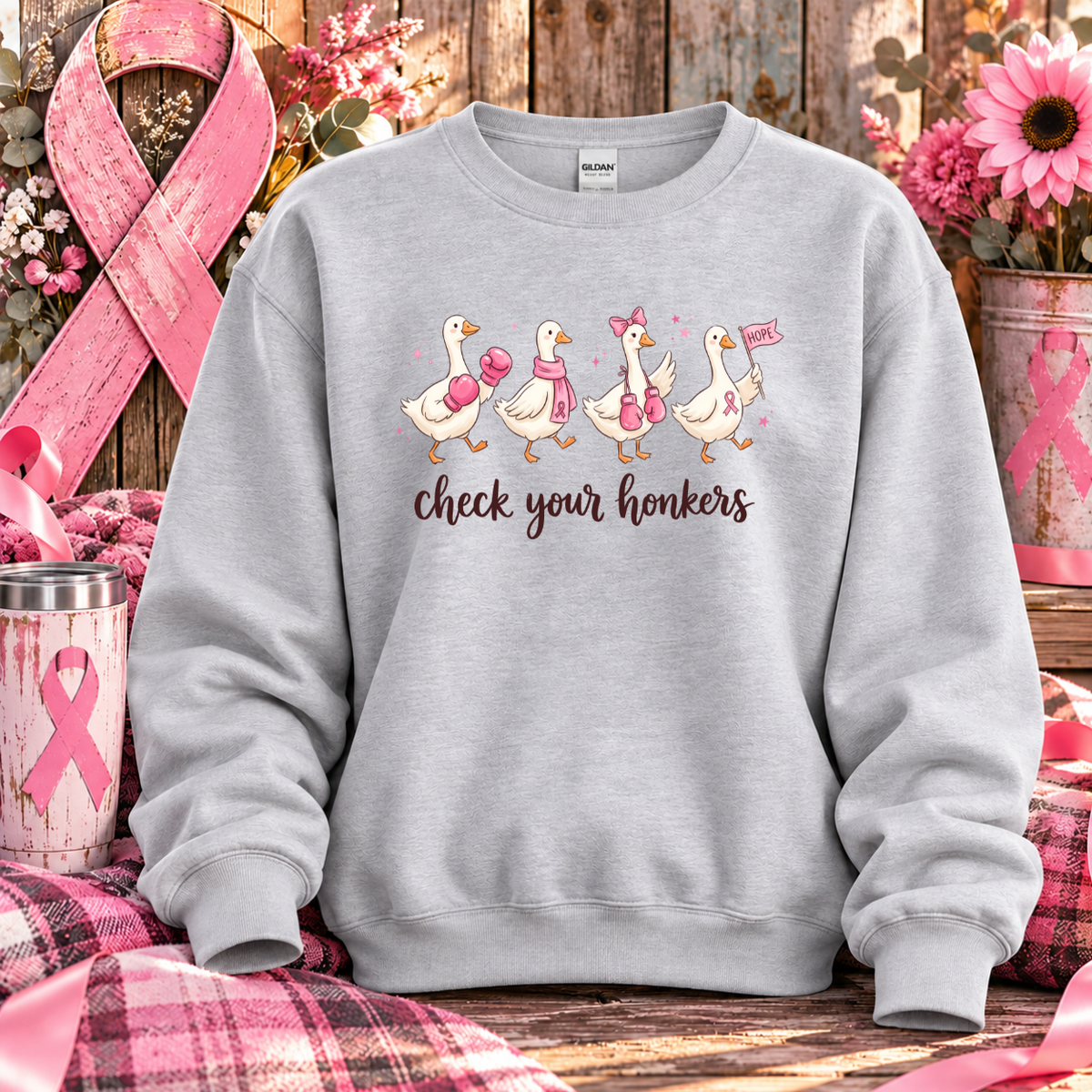 Check Your Honkers Breast Cancer Awareness T-Shirt & Sweatshirt
