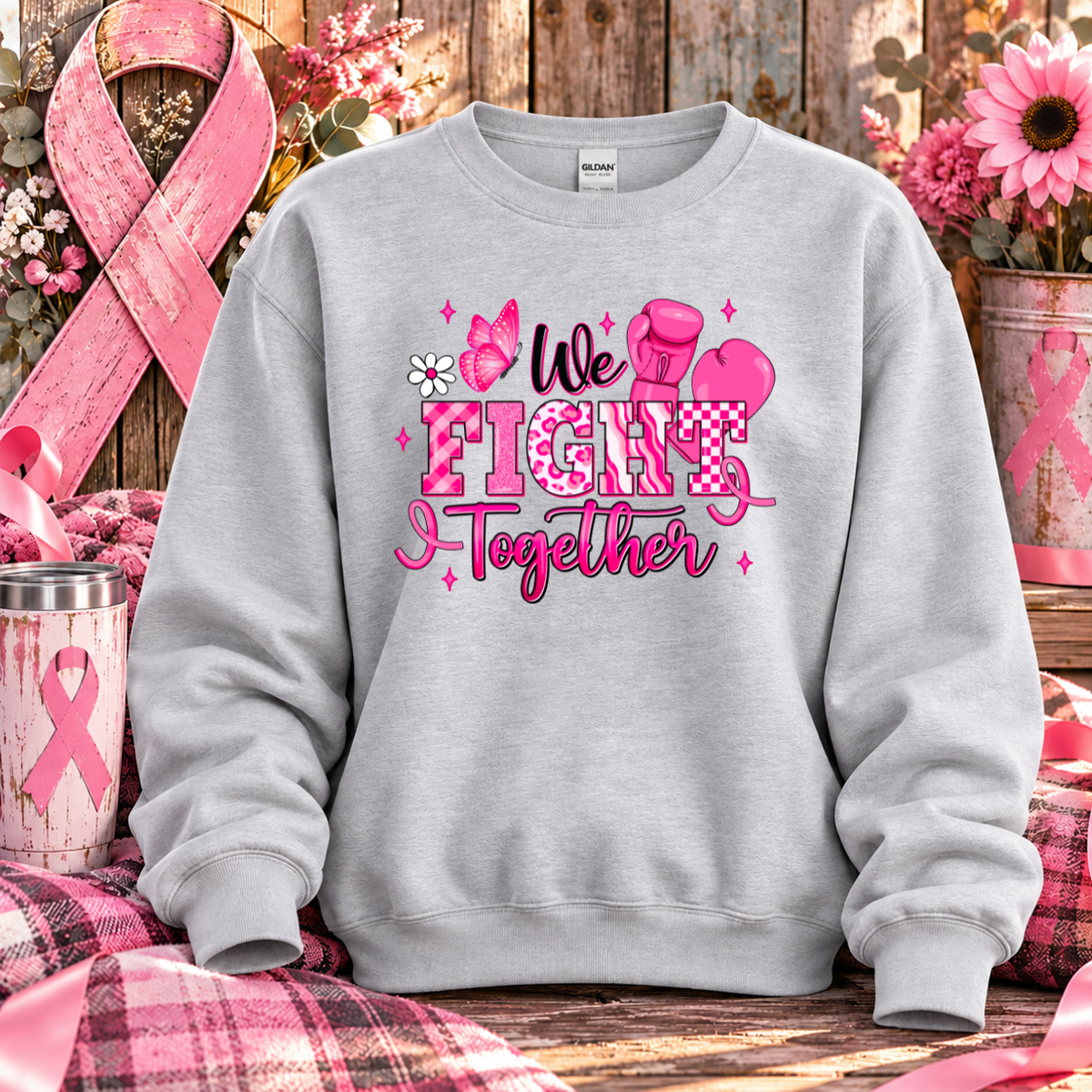 We Fight Together Breast Cancer Awareness T-Shirt & Sweatshirt