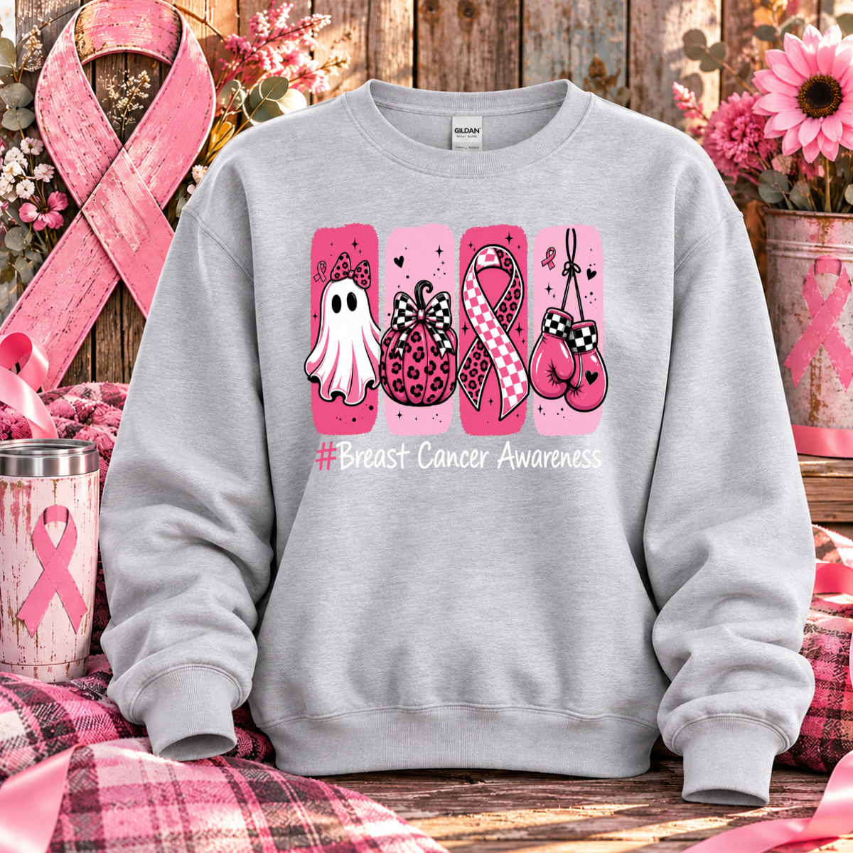 Spooky Strong Breast Cancer Awareness T-Shirt & Sweatshirt