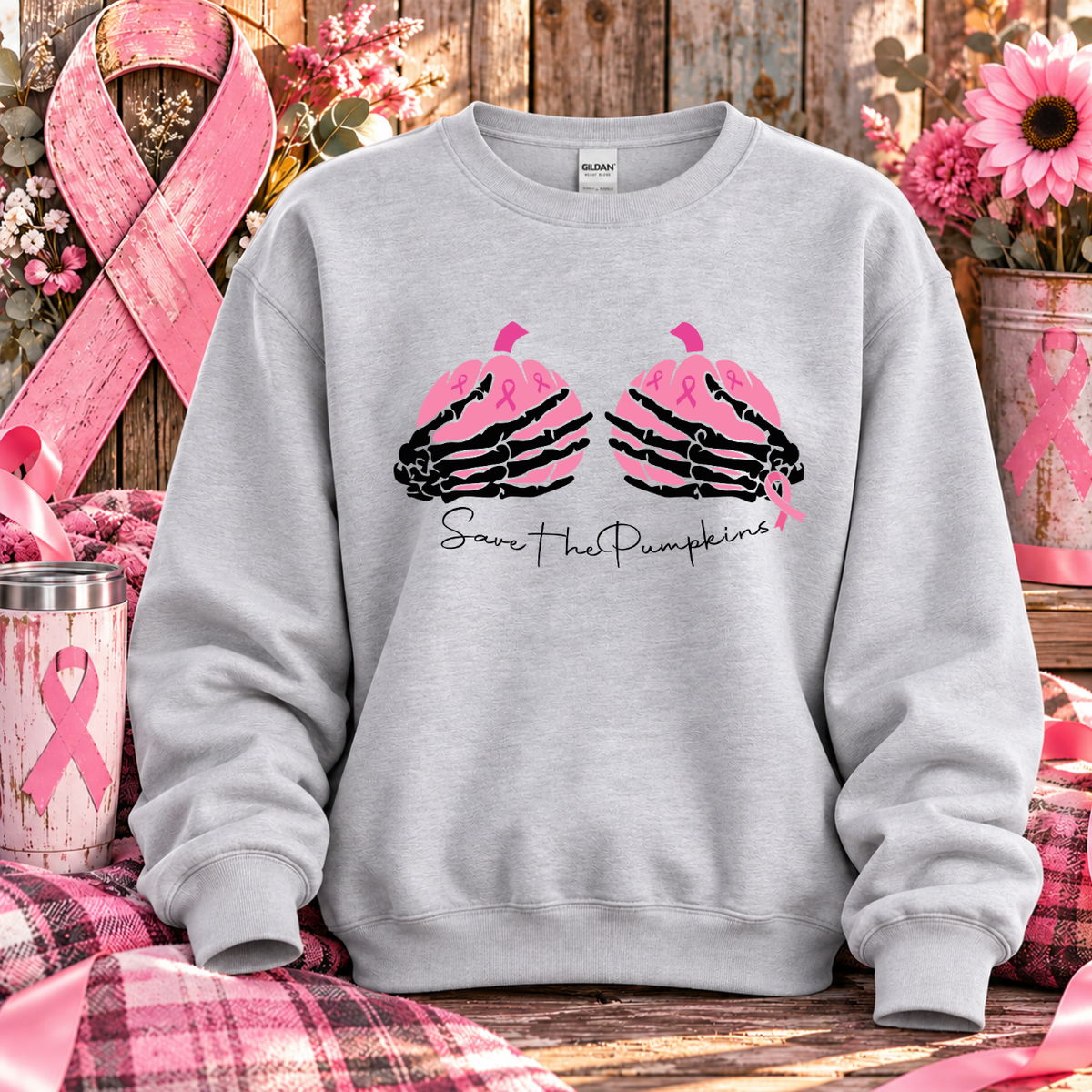 Save the Pumpkins Breast Cancer Awareness T-Shirt & Sweatshirt