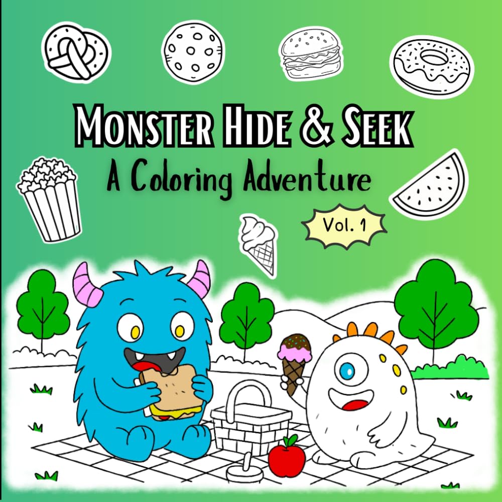 Monster Hide & Seek: A Coloring Adventure Paperback