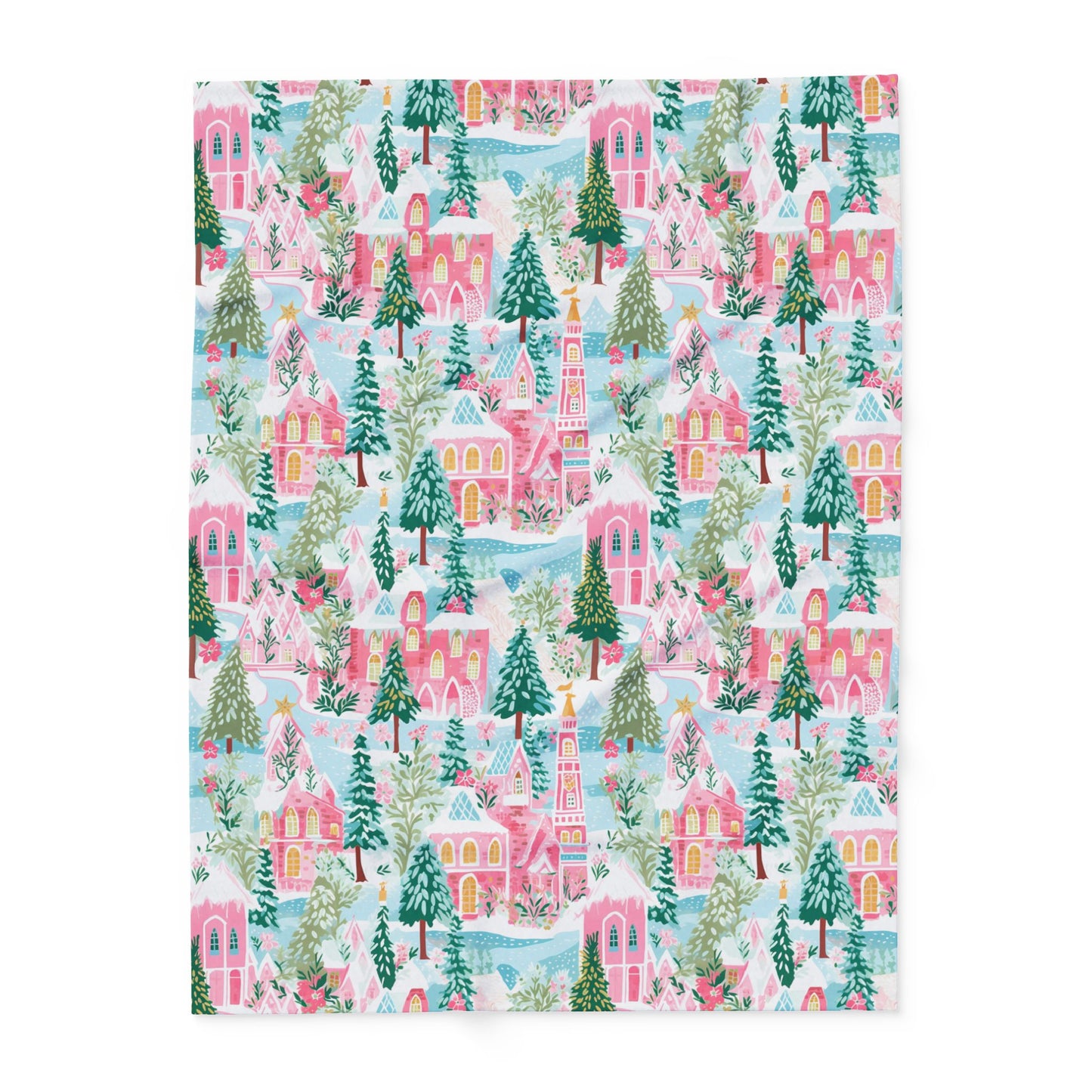 Snowy Pink Palaces Blanket