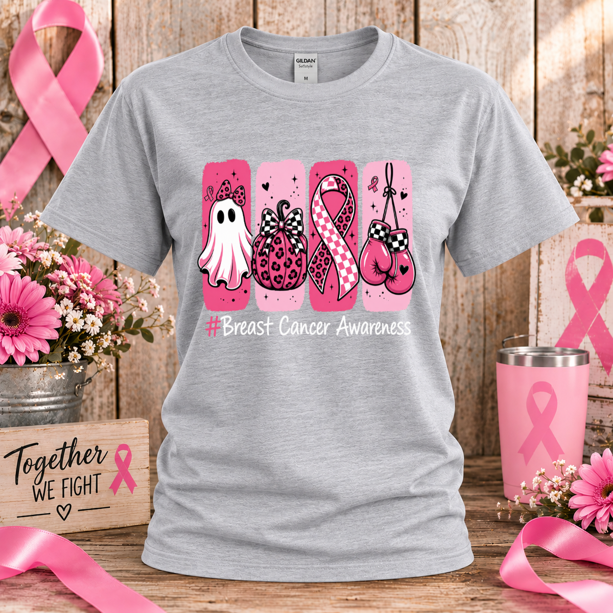 Spooky Strong Breast Cancer Awareness T-Shirt & Sweatshirt
