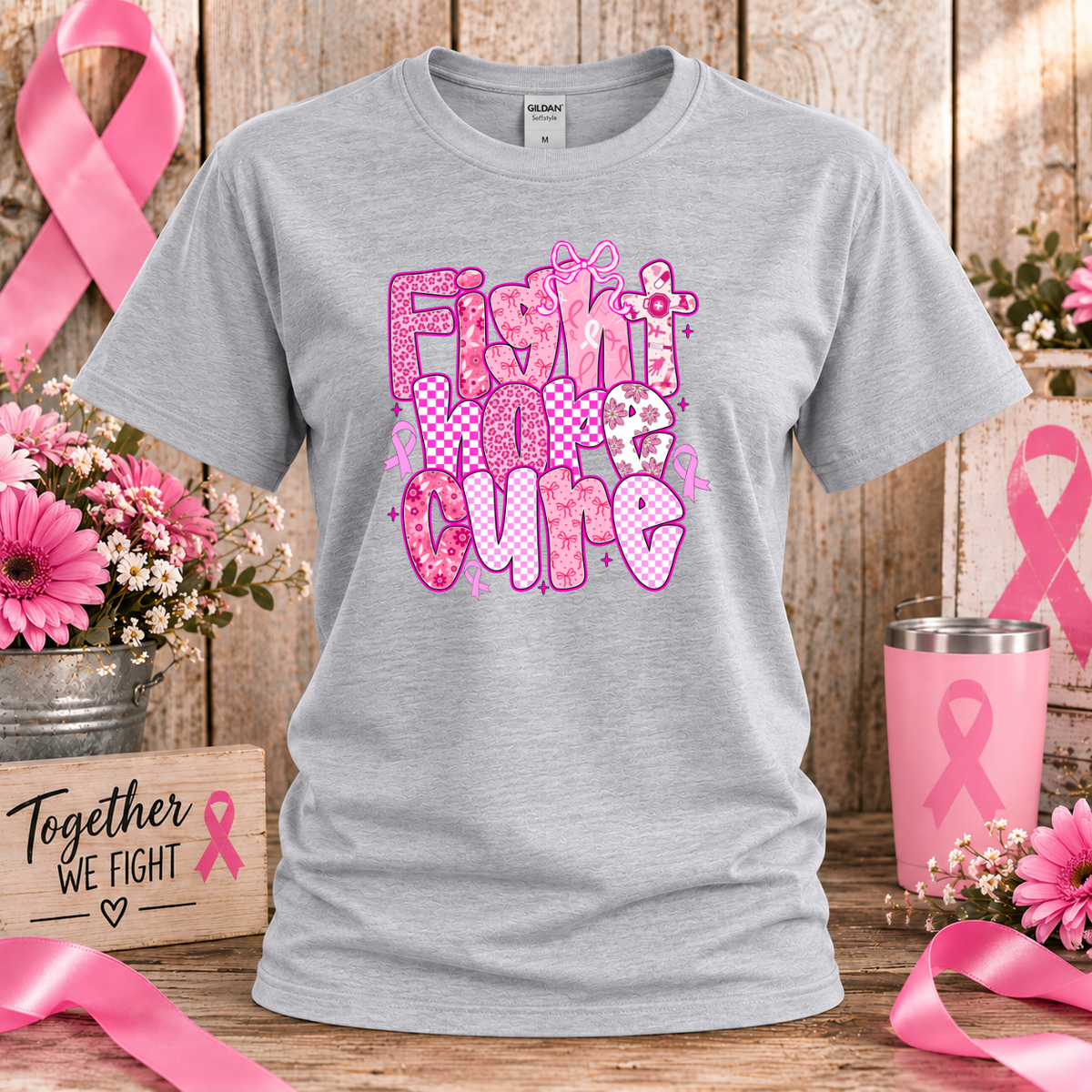 Fight Hope Cure Breast Cancer Awareness T-Shirt & Sweatshirt