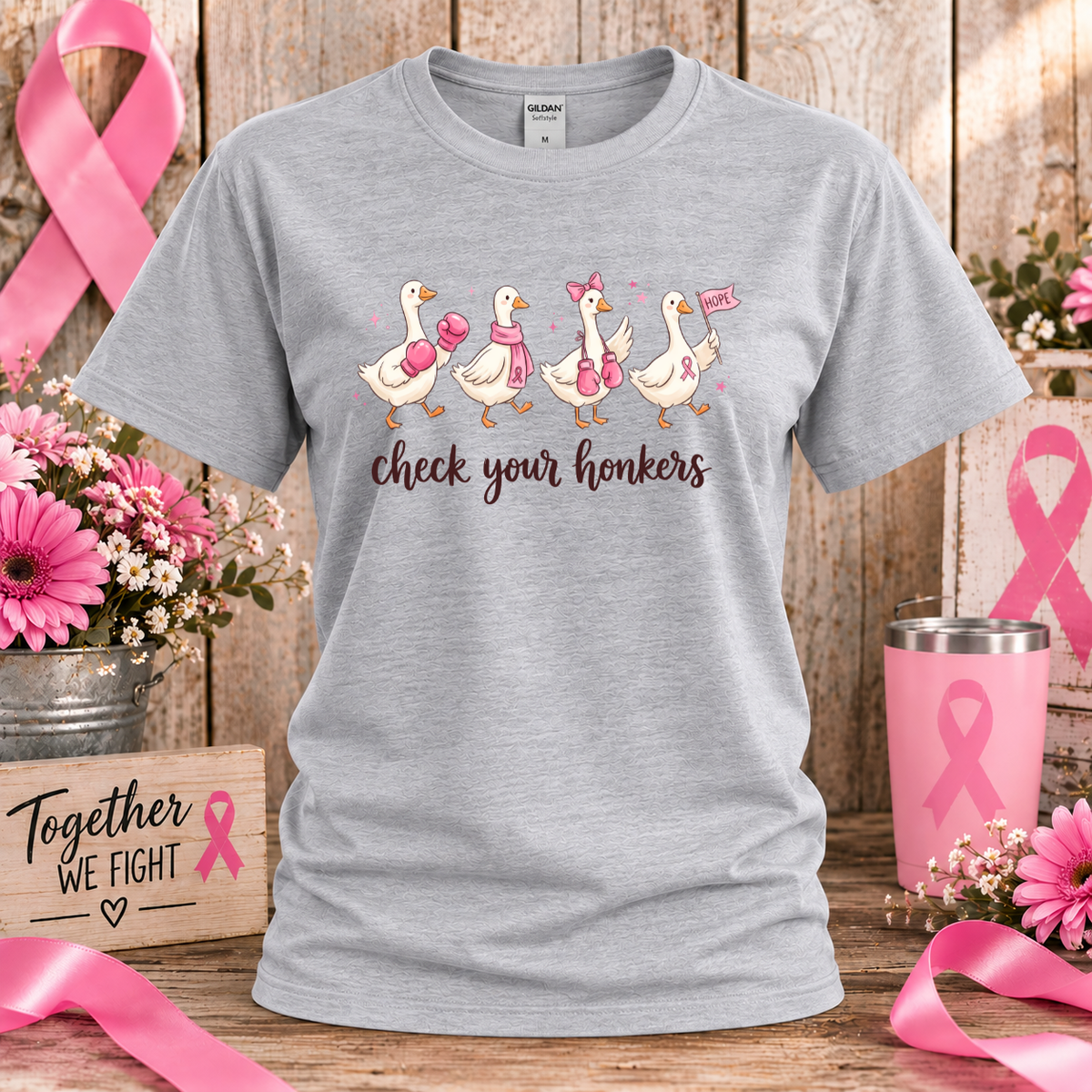 Check Your Honkers Breast Cancer Awareness T-Shirt & Sweatshirt