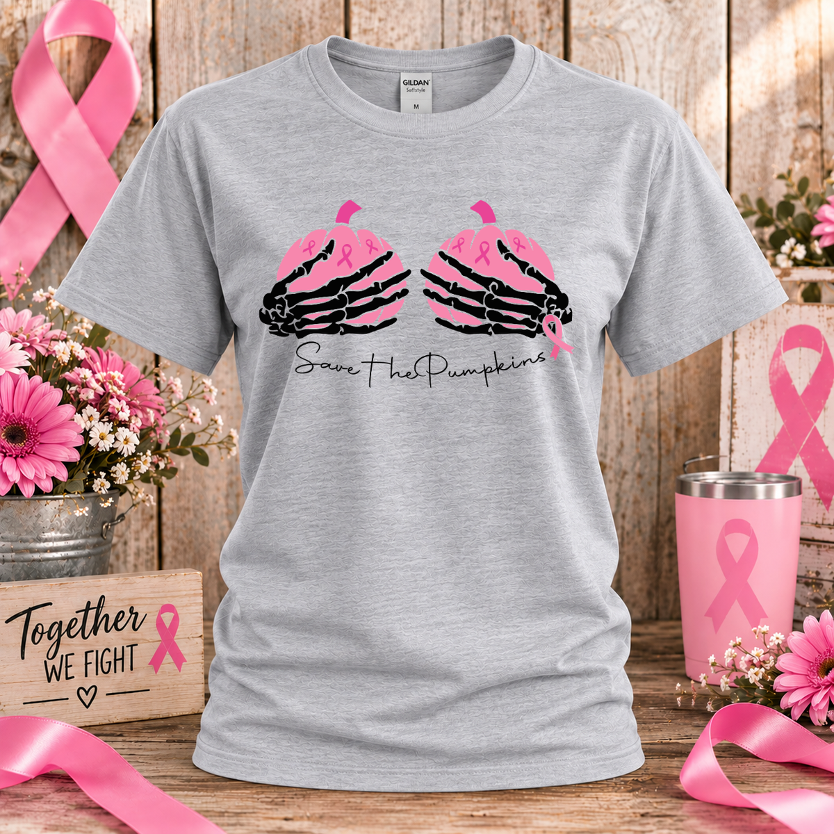Save the Pumpkins Breast Cancer Awareness T-Shirt & Sweatshirt