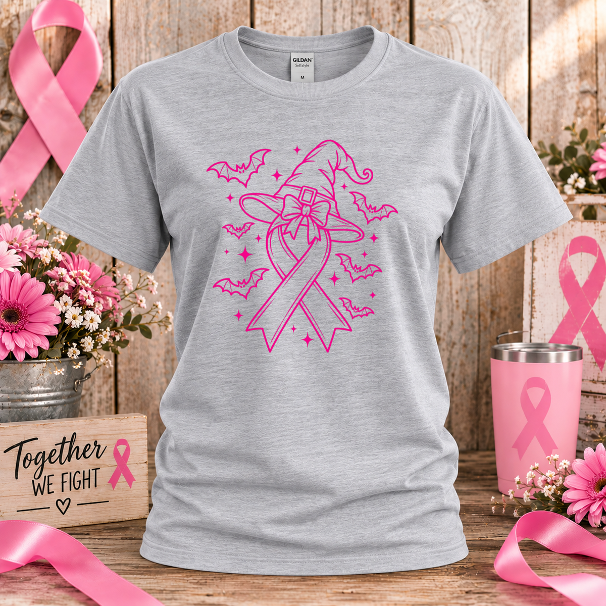 Pink Witch Breast Cancer Awareness T-Shirt & Sweatshirt