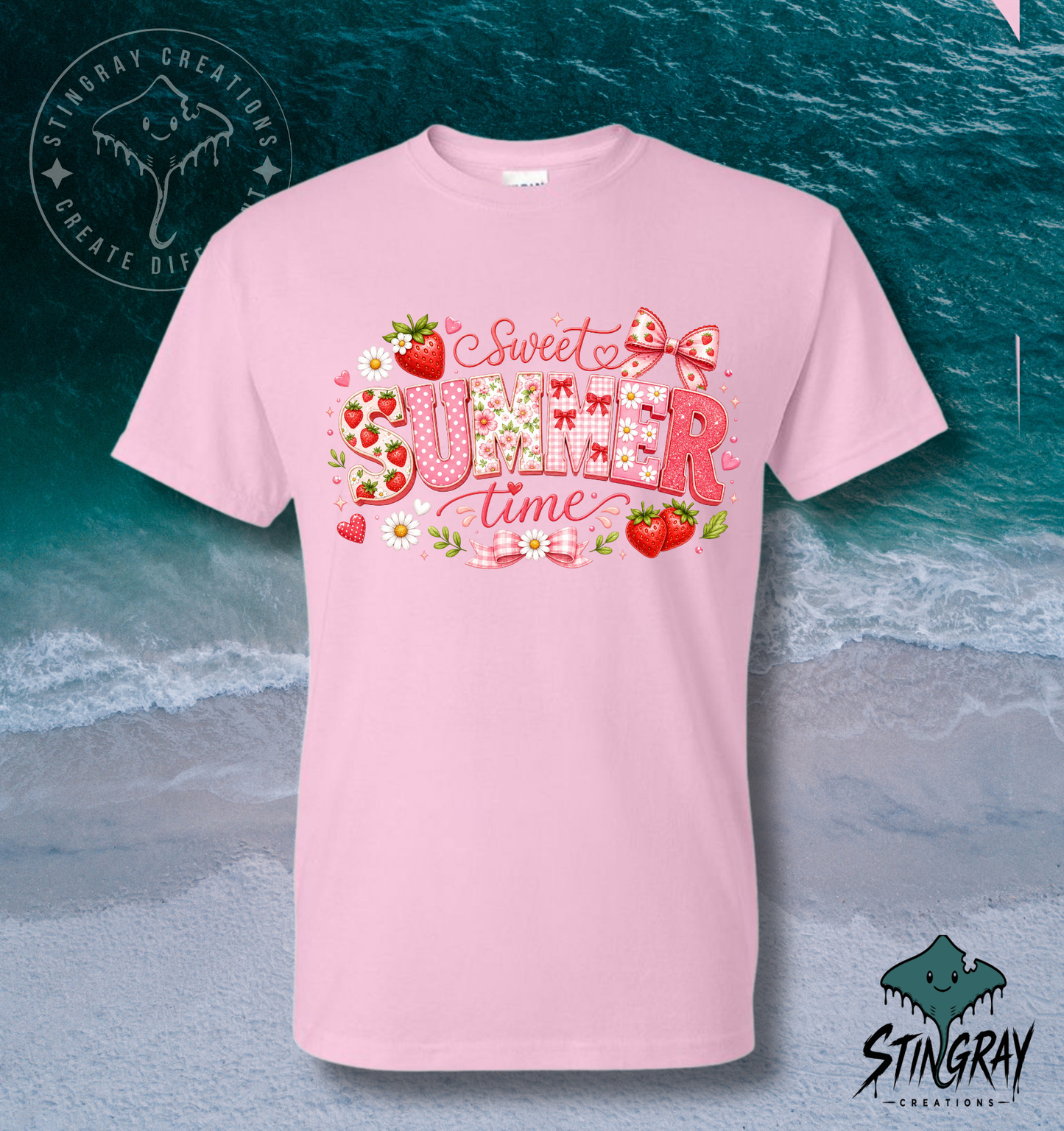 Sweet Summer Time Shirt | Strawberry Summer Graphic Tee | Cute Summer T Shirt