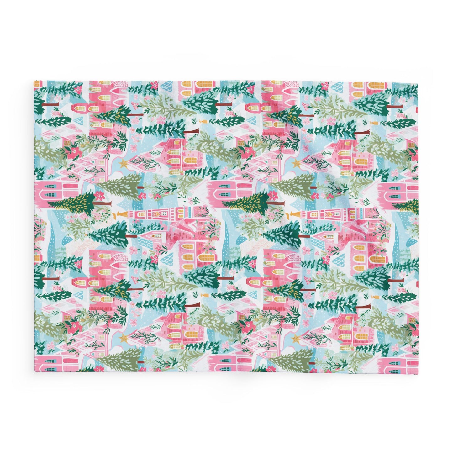 Snowy Pink Palaces Blanket
