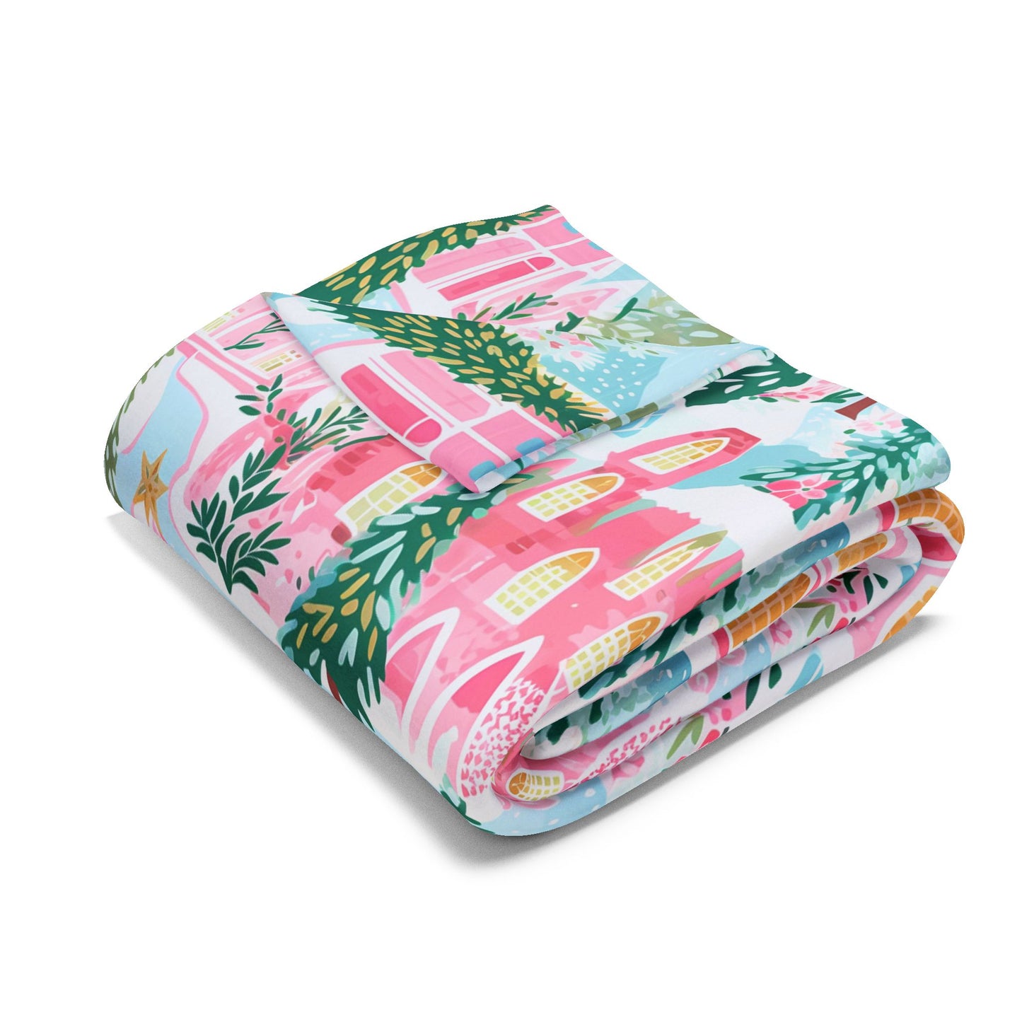 Snowy Pink Palaces Blanket
