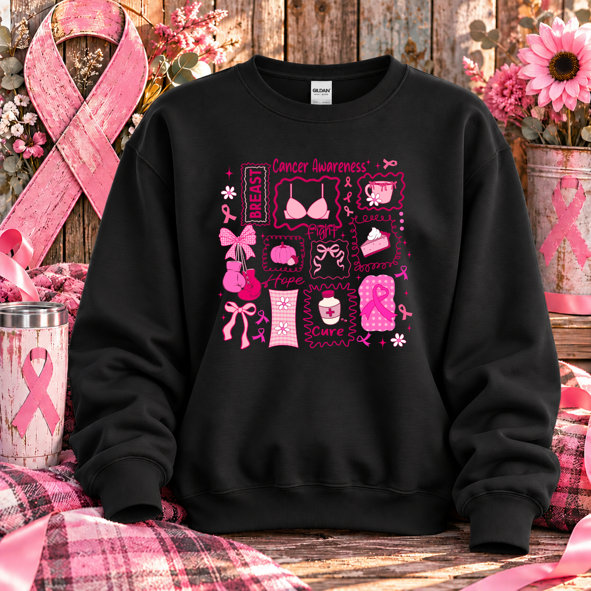 Breast Cancer Awareness Collage T-Shirt & Sweatshirt
