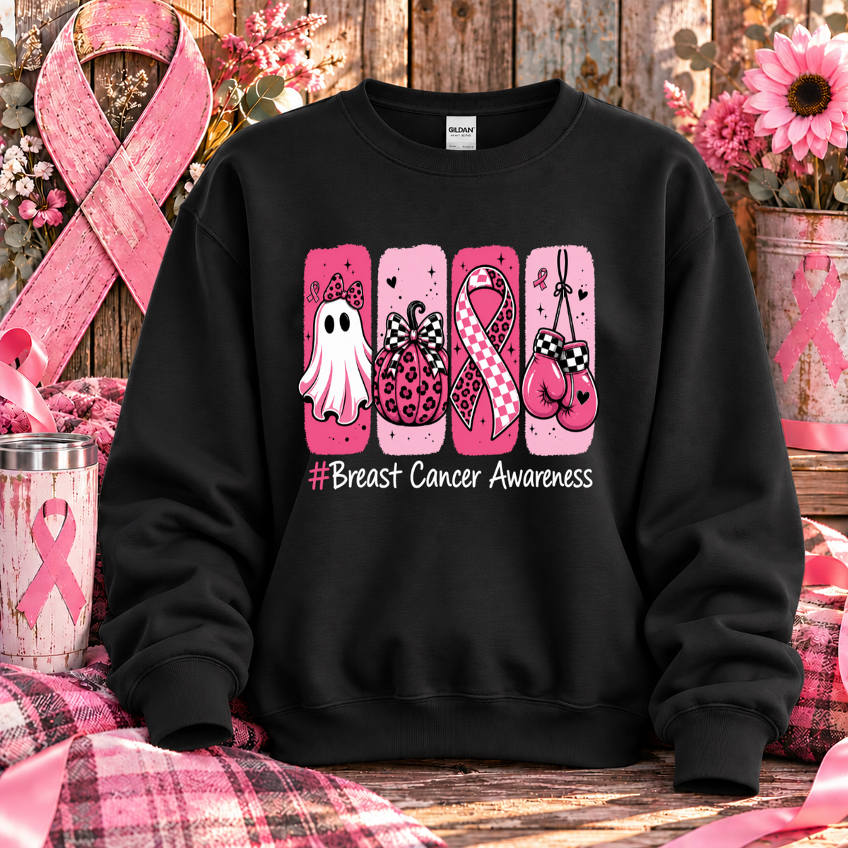 Spooky Strong Breast Cancer Awareness T-Shirt & Sweatshirt