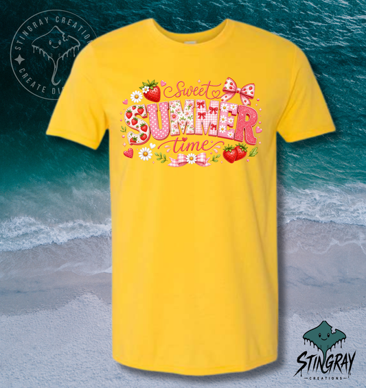 Sweet Summer Time Shirt | Strawberry Summer Graphic Tee | Cute Summer T Shirt