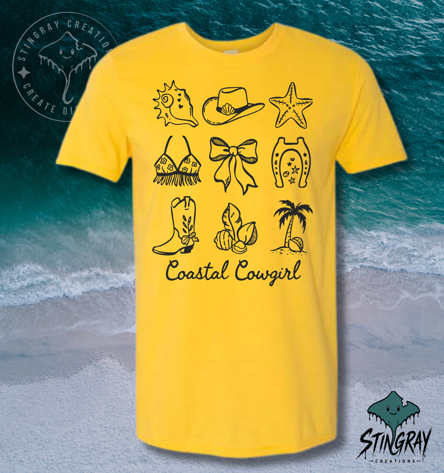 Coastal Cowgirl T Shirt | Western Beach Graphic Tee | Summer Cowgirl Shirt