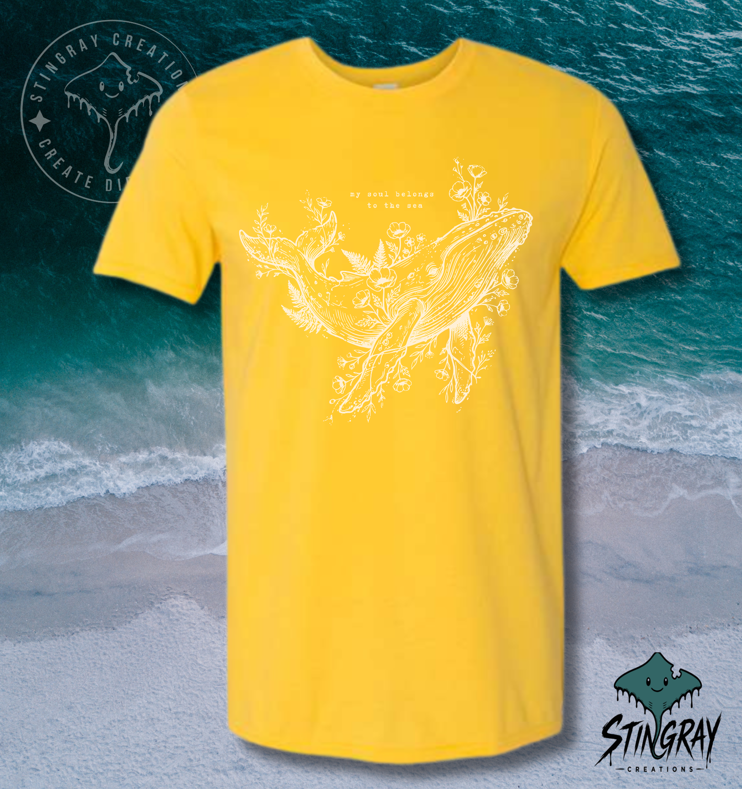 My Soul Belongs to the Sea Whale T Shirt | Ocean Lover Graphic Tee | Coastal Nature Shirt | Marine Life Apparel