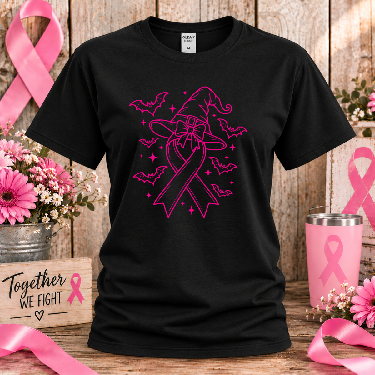 Pink Witch Breast Cancer Awareness T-Shirt & Sweatshirt