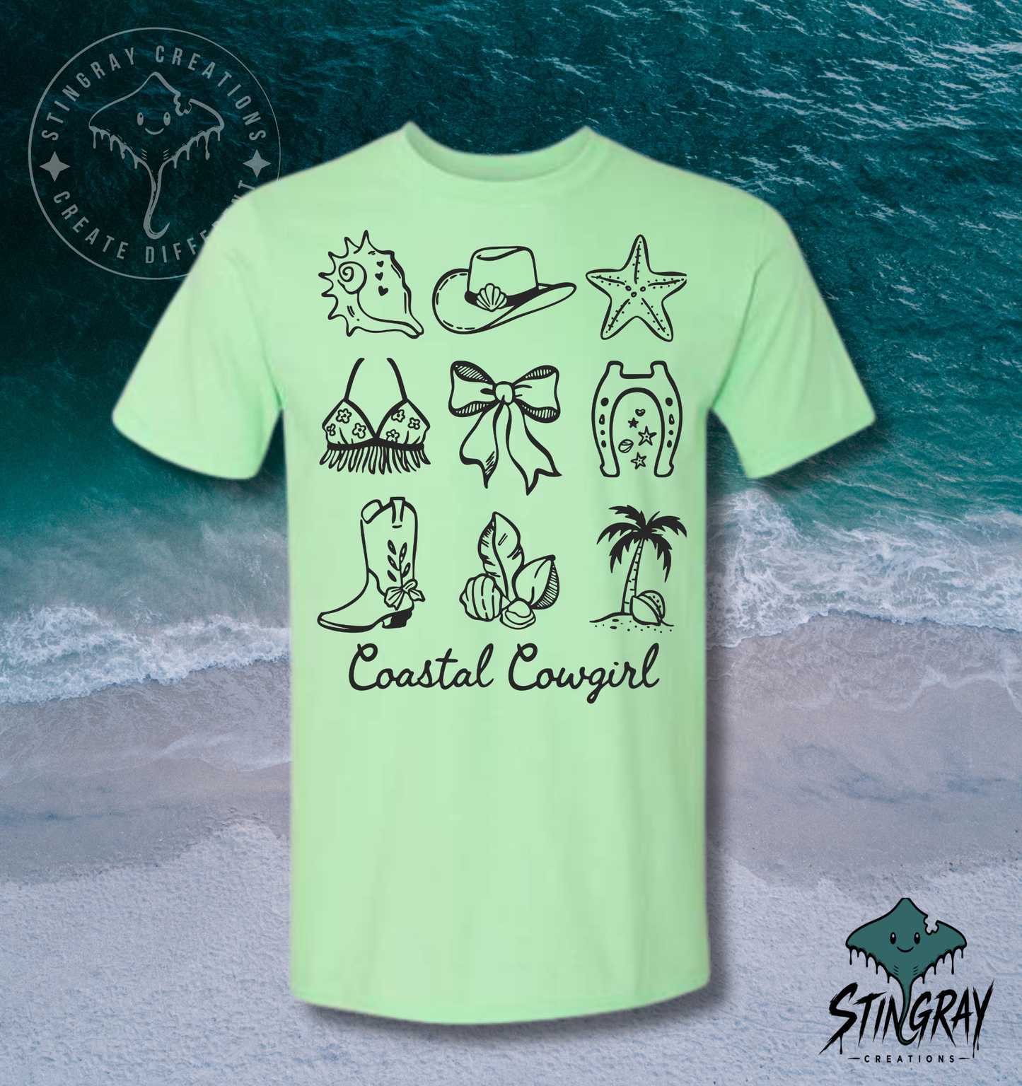 Coastal Cowgirl T Shirt | Western Beach Graphic Tee | Summer Cowgirl Shirt