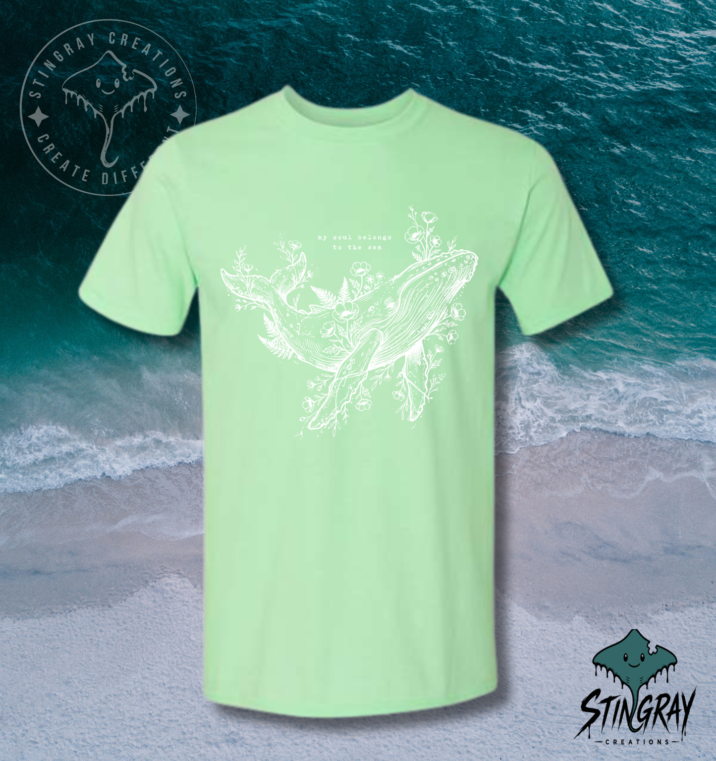My Soul Belongs to the Sea Whale T Shirt | Ocean Lover Graphic Tee | Coastal Nature Shirt | Marine Life Apparel