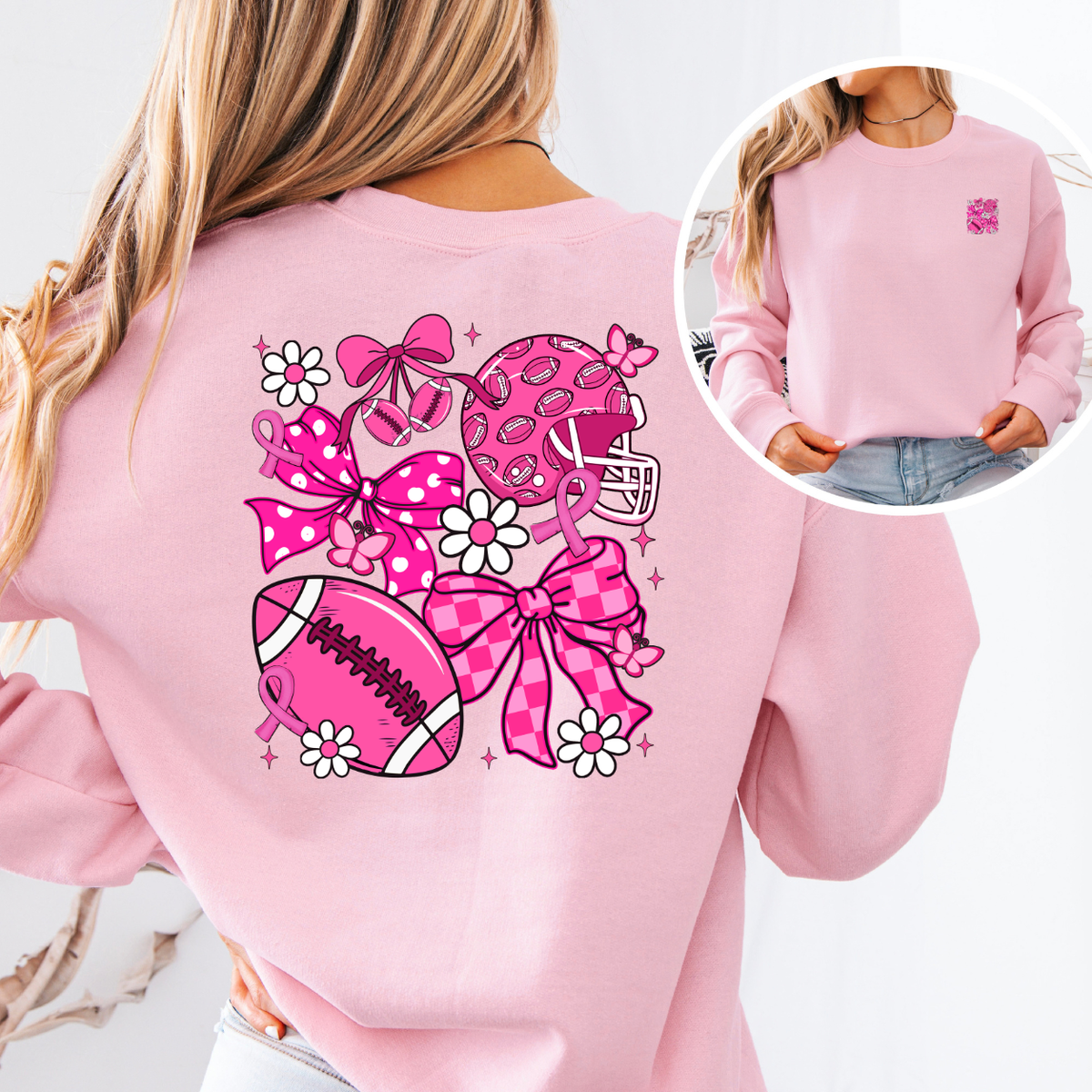 Pink Out Football Breast Cancer Awareness T-Shirt & Sweatshirt