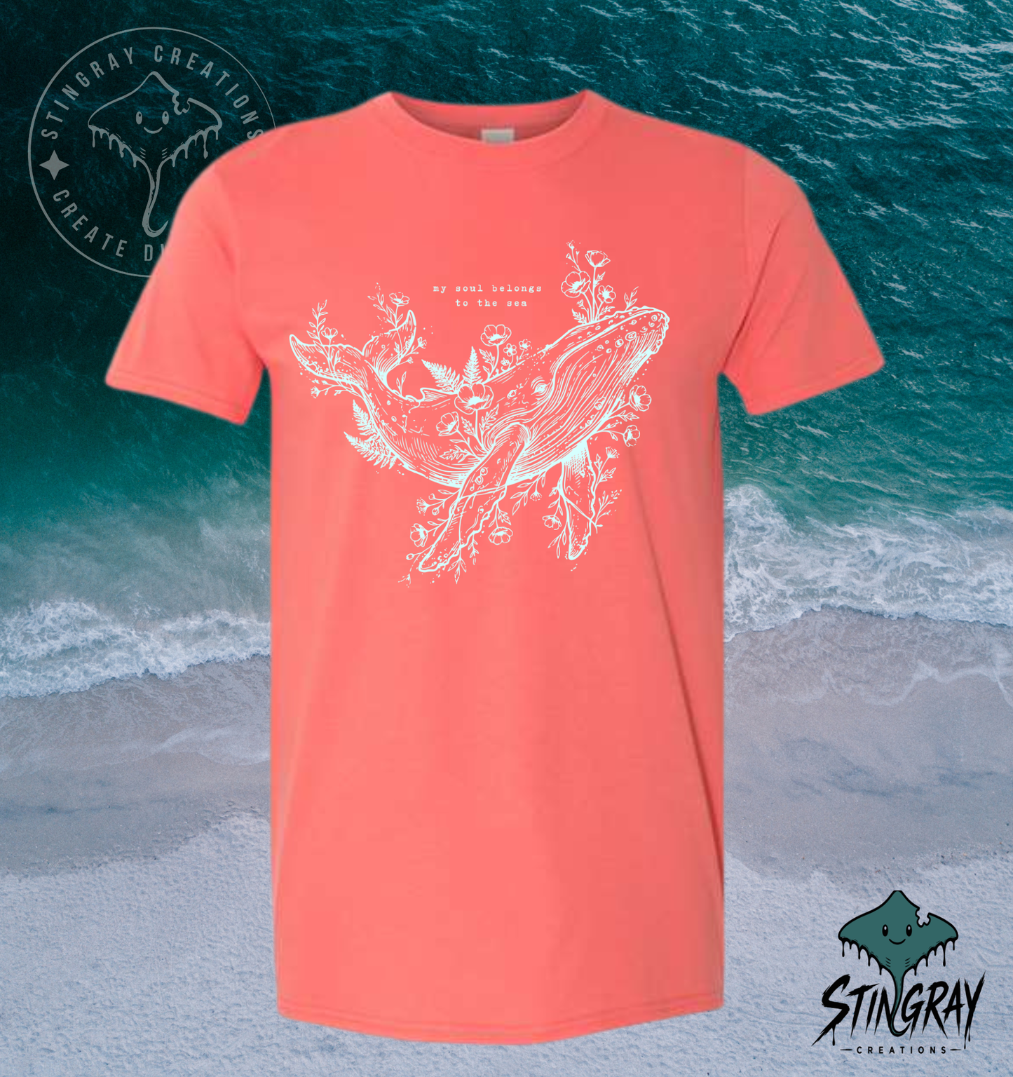 My Soul Belongs to the Sea Whale T Shirt | Ocean Lover Graphic Tee | Coastal Nature Shirt | Marine Life Apparel