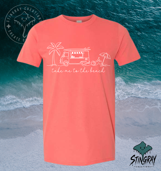 Take Me to the Beach T Shirt | Beach Van Graphic Tee | Coastal Summer Shirt | Beach Lover Gift