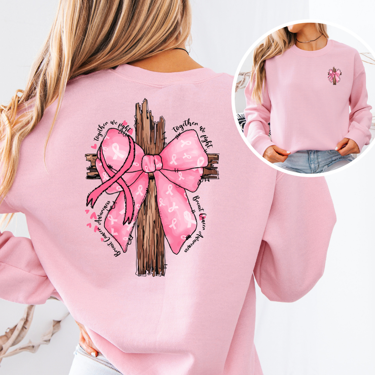Together We Fight Faith Breast Cancer Awareness T-Shirt & Sweatshirt