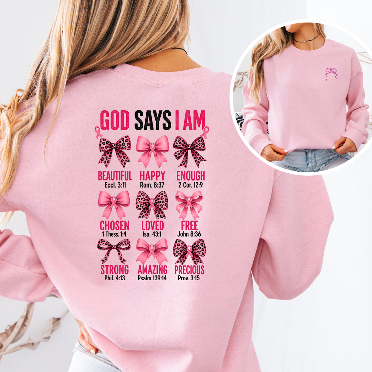 God Says I Am Breast Cancer Awareness T-Shirt & Sweatshirt