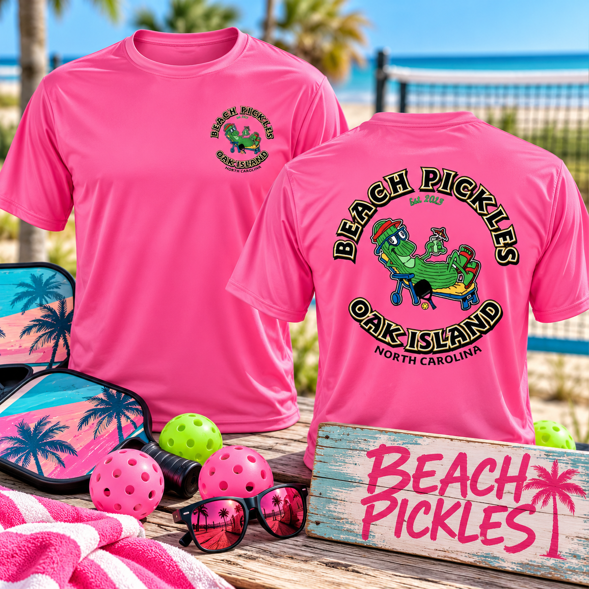 Beach Pickles Oak Island NC Dry Fit T-Shirt | Performance Tee