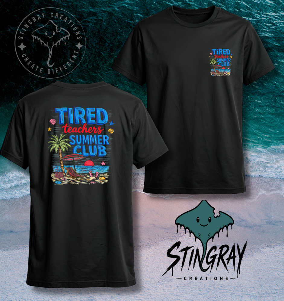 Tired Teachers Summer Club Shirt | Funny Teacher Summer Vacation Tee