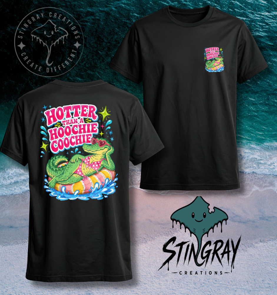 Funny Alligator Summer Shirt | Hotter Than a Hoochie Coochie Tee | Southern Beach Shirt