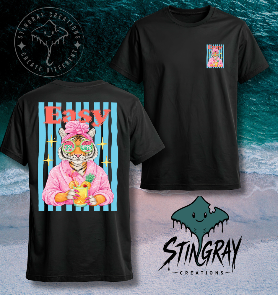 Spa Queen Tiger Shirt | Funny Retro Animal Graphic Tee | Cute Summer Shirt