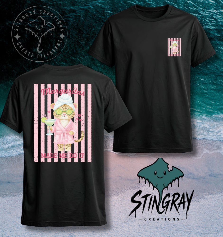 Funny Margarita Shirt | Cute Leopard Graphic Tee | Summer Vacation Beach Boutique Shirt