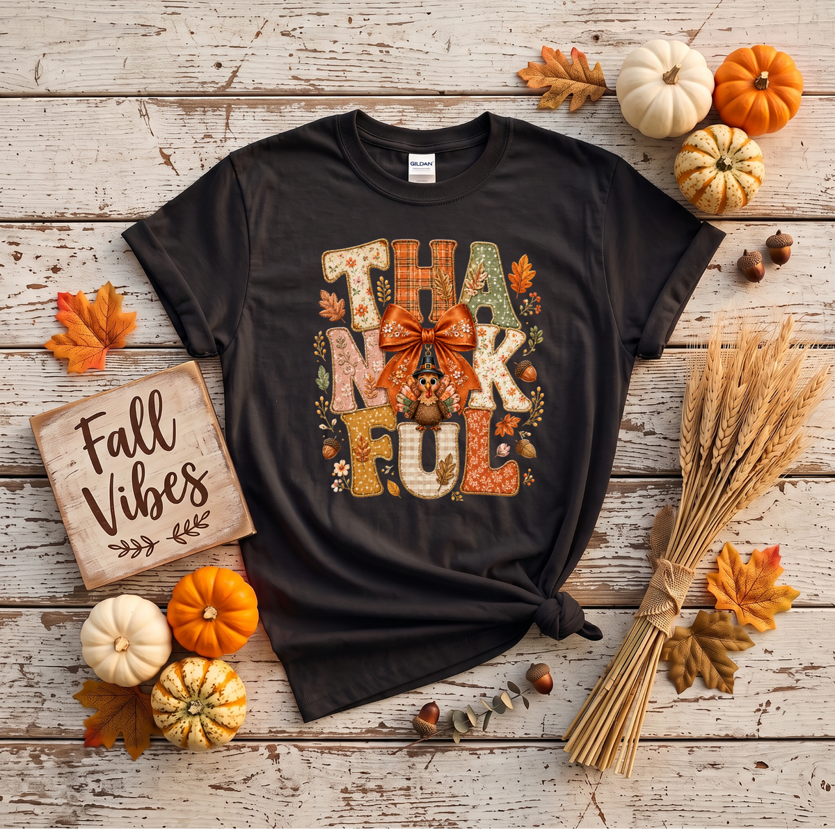 Thankful Turkey Fall Crewneck Sweatshirt | Cute Thanksgiving Shirt | Cozy Autumn Graphic Sweatshirt