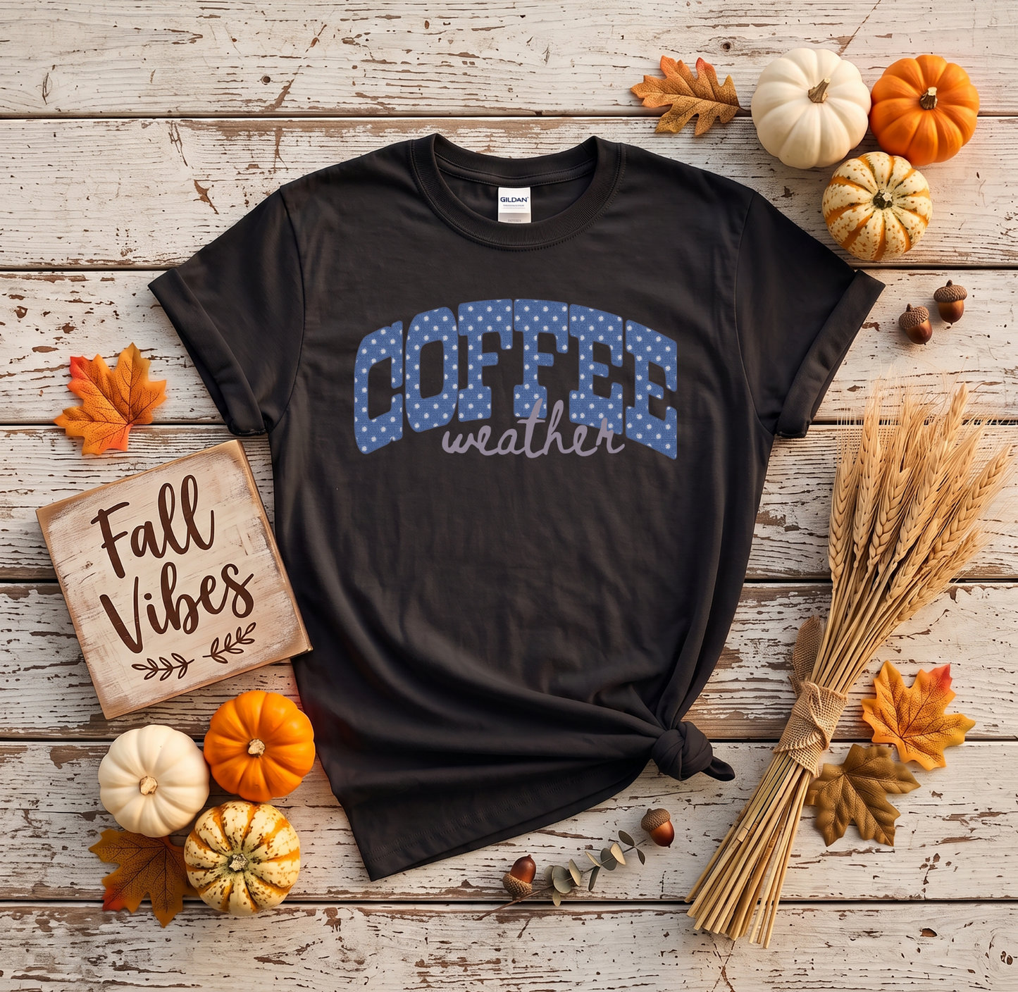 Coffee Weather Crewneck Sweatshirt | Cozy Coffee Lover Fall Sweatshirt | Polka Dot Coffee Shirt