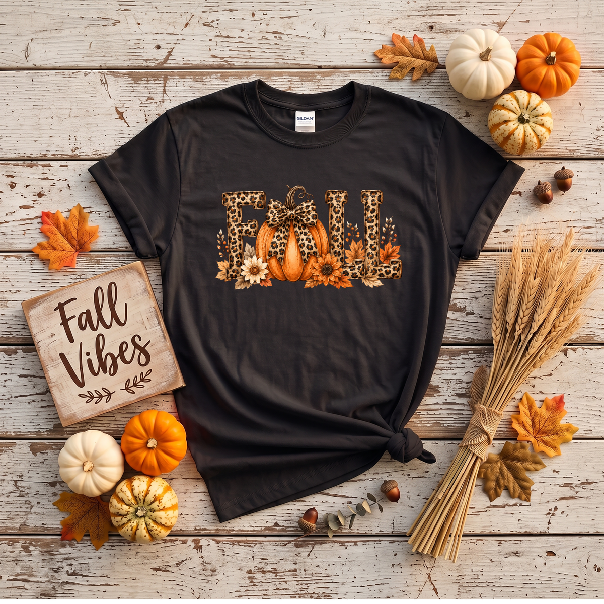 Leopard Fall Pumpkin Crewneck Sweatshirt | Cute Animal Print Autumn Sweatshirt