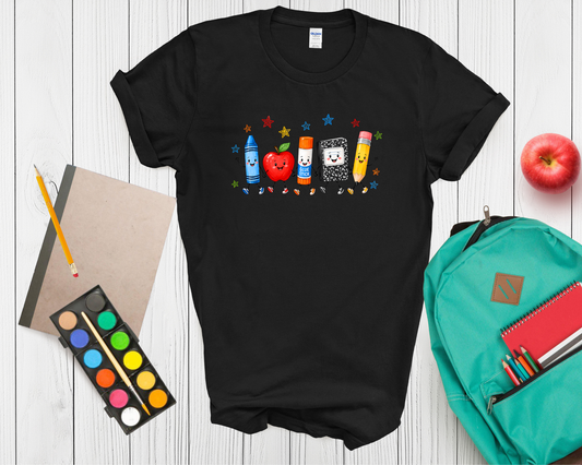 Back to School Teacher or student Shirt | Cute School Supplies Graphic Tee