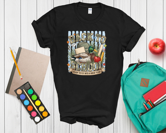 Back to School Duck Shirt | Funny Mallard Duck School T Shirt for Kids | Ready to Fly Into a Great Year Tee