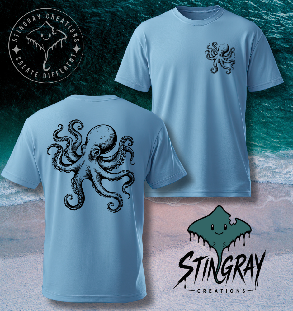 vintage inspired octopus graphic tee