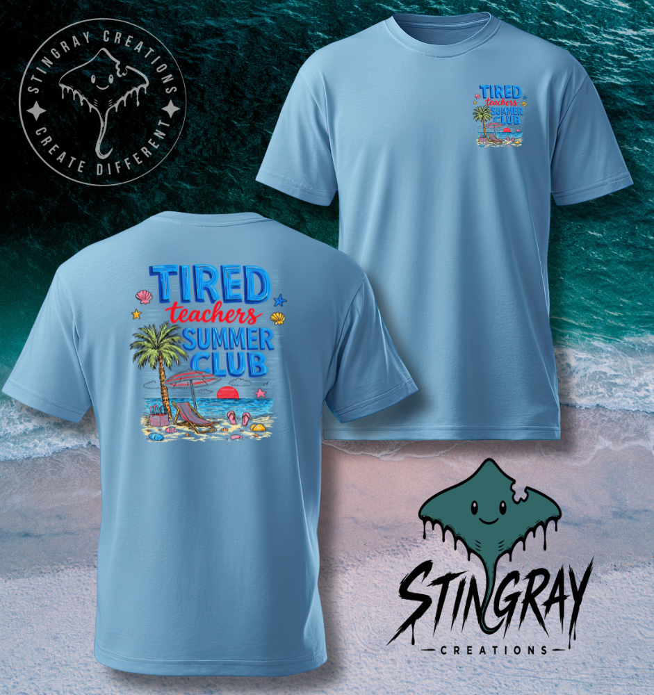 Tired Teachers Summer Club Shirt | Funny Teacher Summer Vacation Tee