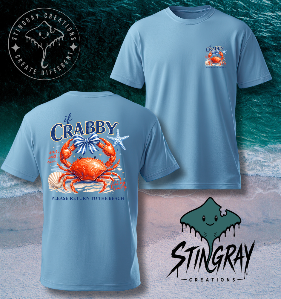 Funny Crab Beach Shirt | Coastal Graphic Tee | Cute Summer Beach Vacation T Shirt