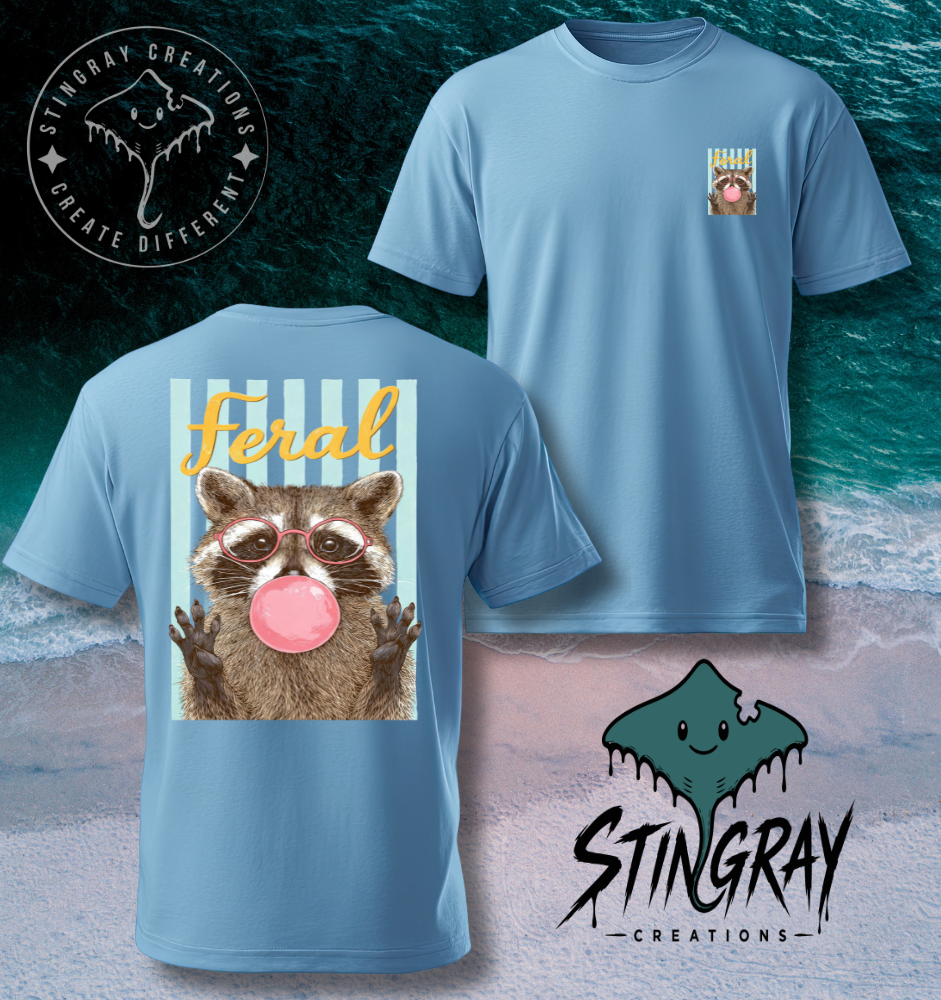 Funny Raccoon Shirt | Feral Graphic Tee | Cute Trash Panda Summer T Shirt
