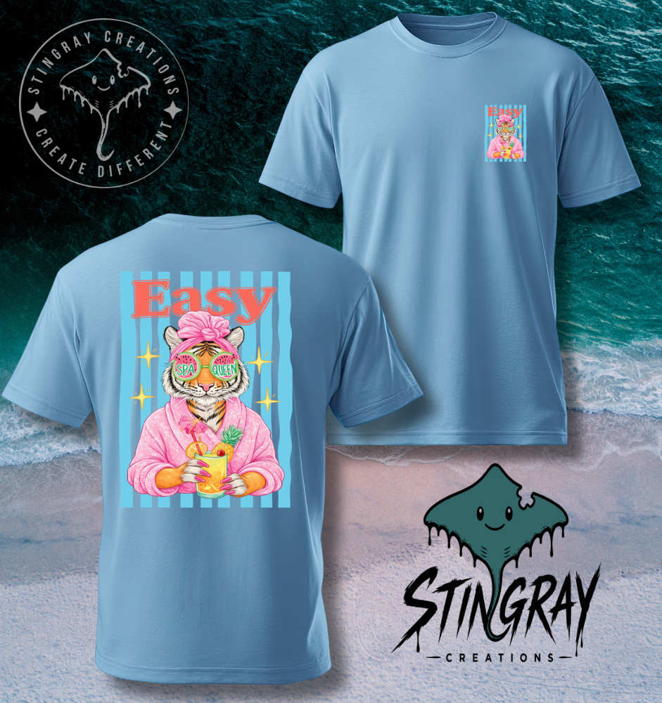 Spa Queen Tiger Shirt | Funny Retro Animal Graphic Tee | Cute Summer Shirt