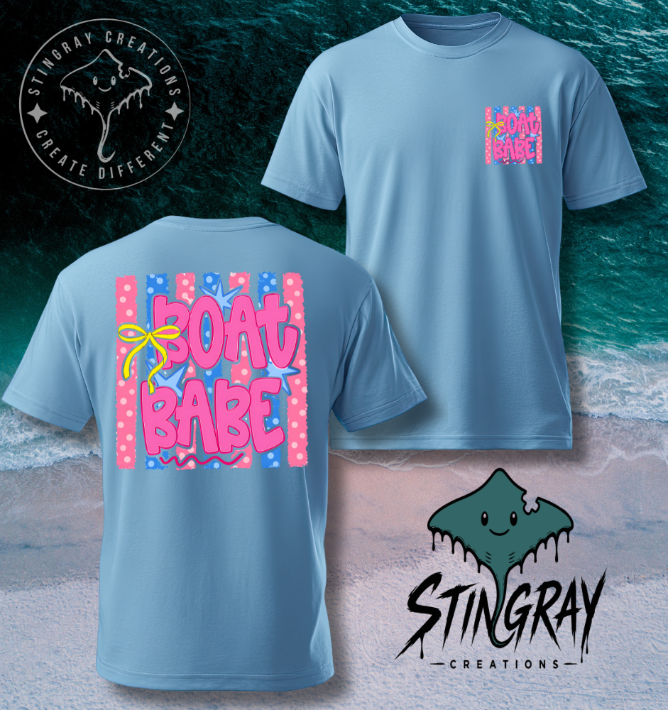 Boat Babe Shirt | Cute Boating Graphic Tee | Coastal Summer Beach Shirt