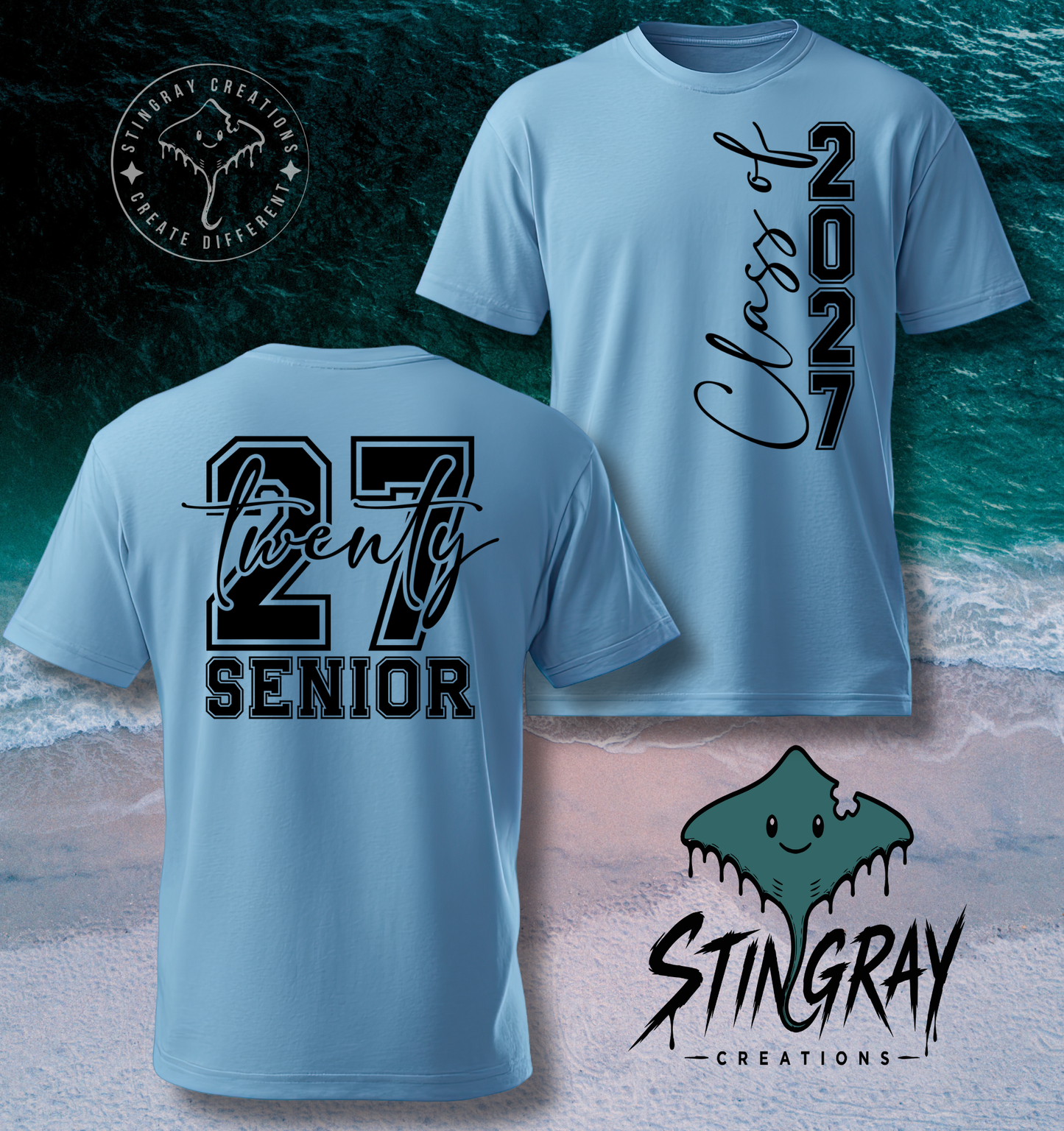 Twenty Seven Senior 2027 T Shirt & Crewneck Sweatshirt | Class of 2027 Apparel