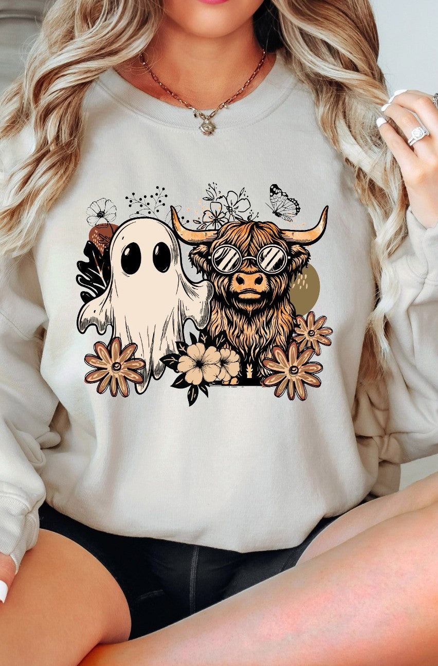 Boho Boo Halloween Highland Cow