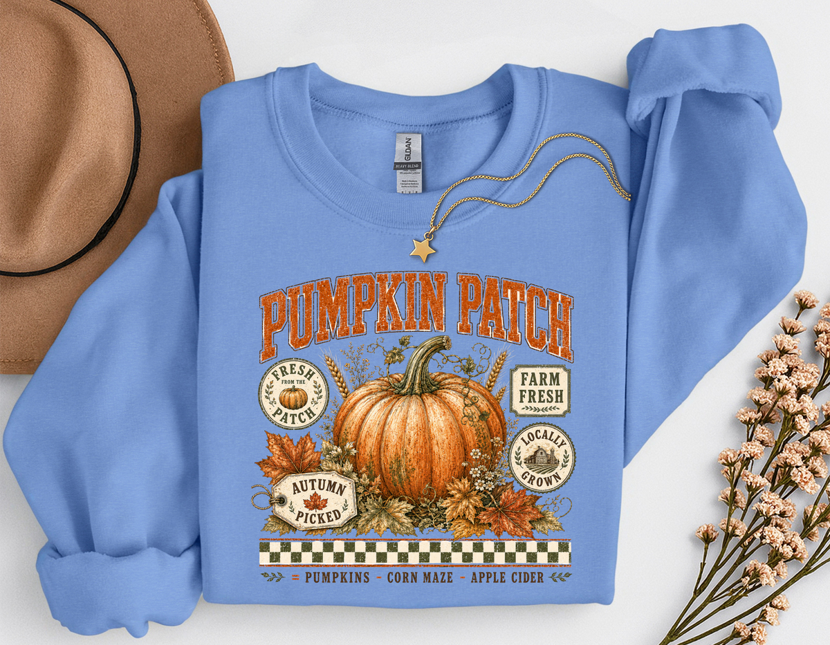 Pumpkin Patch Crewneck Sweatshirt | Vintage Fall Pumpkin Sweatshirt | Cozy Autumn Shirt