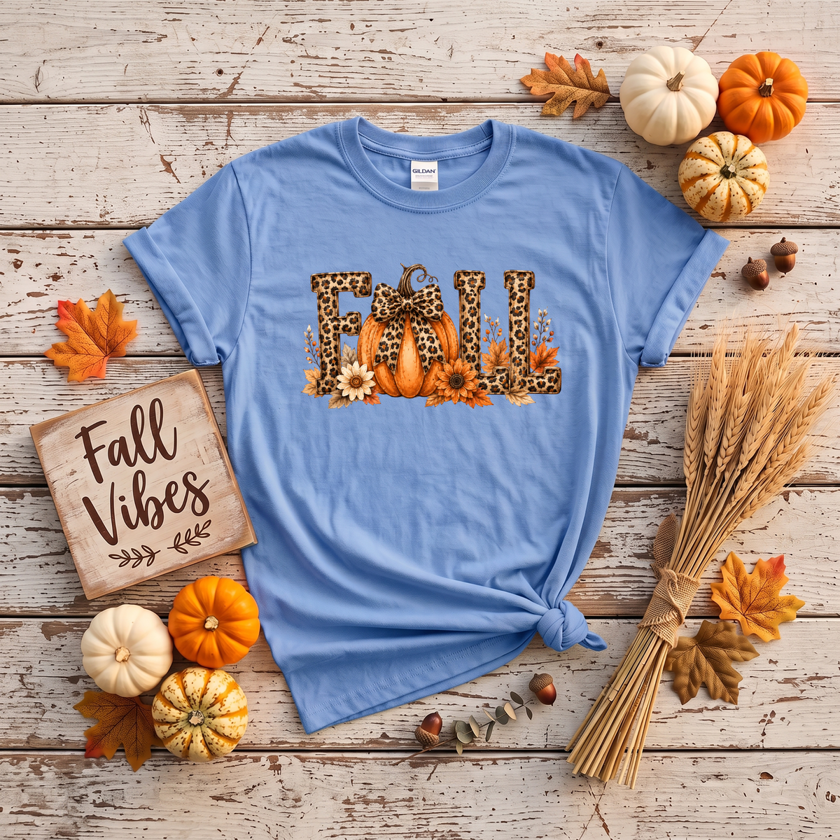 Leopard Fall Pumpkin Crewneck Sweatshirt | Cute Animal Print Autumn Sweatshirt
